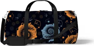 Sports Gym Bag for Women and Men Waterproof Golden Ammonite Moon Phases- Duffel Bag Lightweight Carryon Traveling Boarding Gripsack