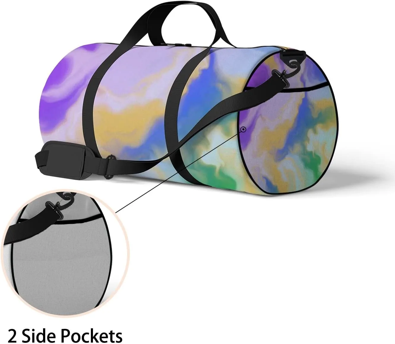 Sports Gym Bag for Women and Men Waterproof Hand Painted Artistic Style Duffel Bag Lightweight Carryon Traveling Boarding Gripsack