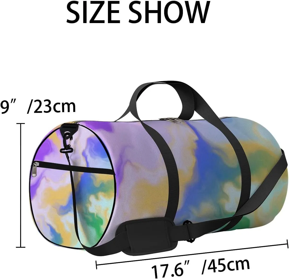 Sports Gym Bag for Women and Men Waterproof Hand Painted Artistic Style Duffel Bag Lightweight Carryon Traveling Boarding Gripsack