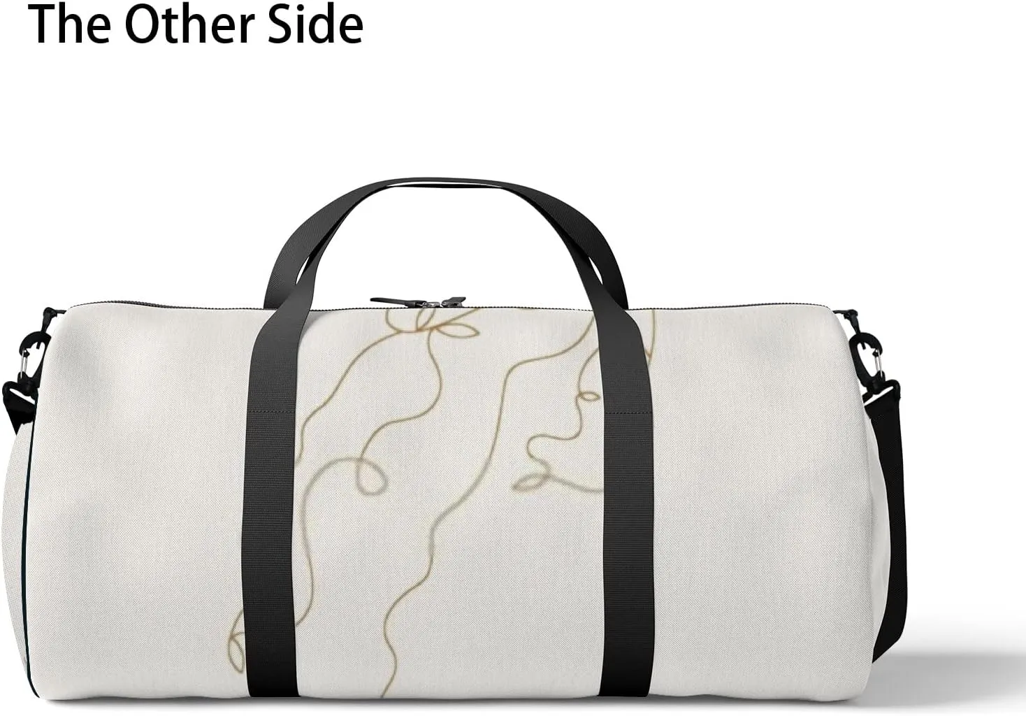Sports Gym Bag for Women and Men Waterproof Outline Silhouette Line Art Duffel Bag Lightweight Carryon Traveling Boarding Gripsack