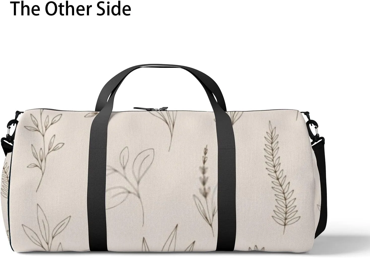 Sports Gym Bag for Women and Men Waterproof Sketch Leaves Duffel Bag Lightweight Carryon Traveling Boarding Gripsack