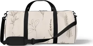 Sports Gym Bag for Women and Men Waterproof Sketch Leaves Duffel Bag Lightweight Carryon Traveling Boarding Gripsack