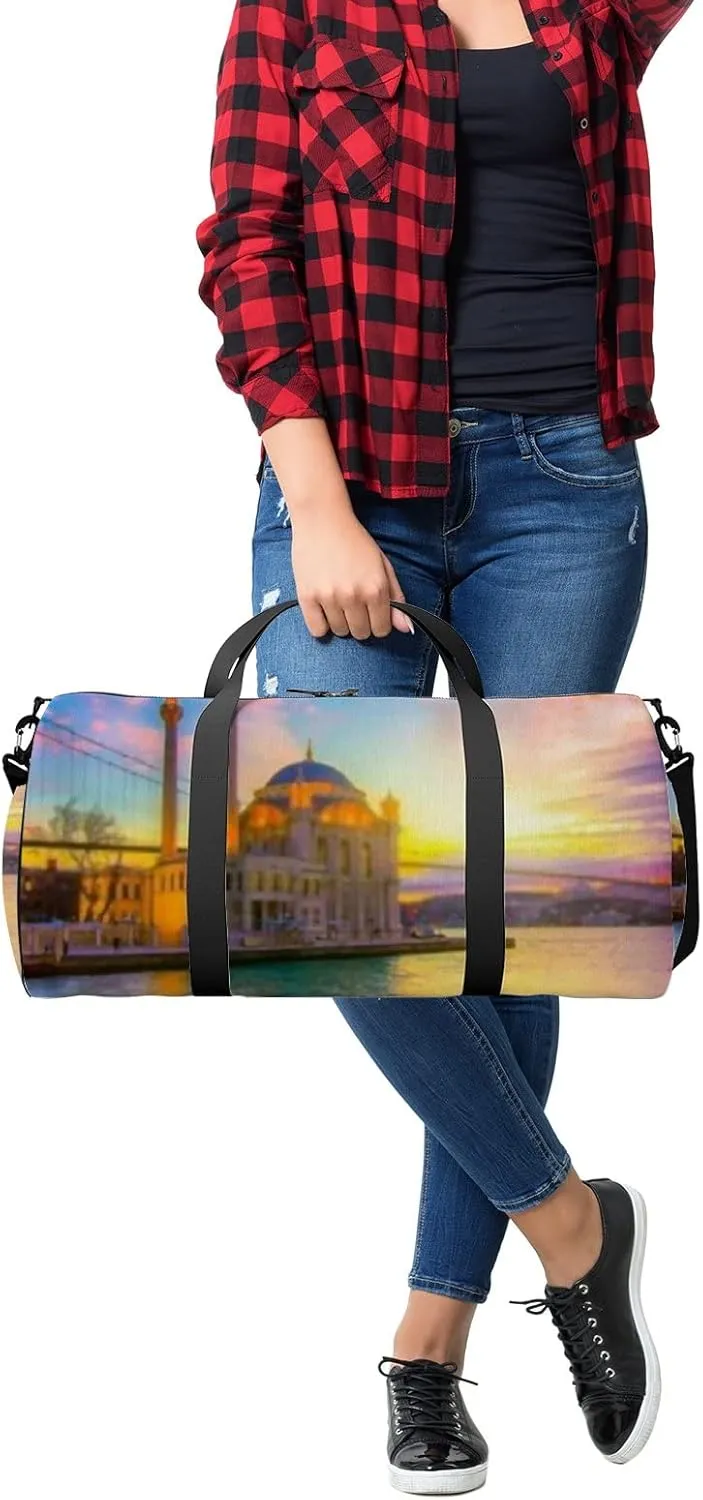 Sports Gym Bag for Women and Men Waterproof Sunrise Clouds Duffel Bag Lightweight Carryon Traveling Boarding Gripsack
