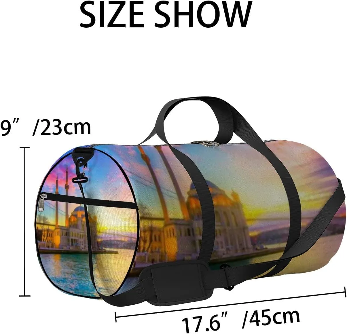 Sports Gym Bag for Women and Men Waterproof Sunrise Clouds Duffel Bag Lightweight Carryon Traveling Boarding Gripsack