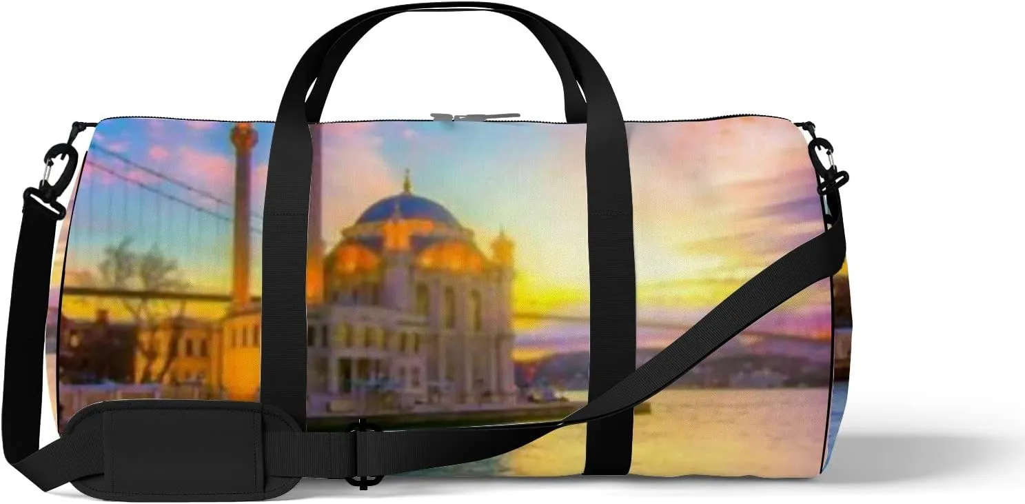 Sports Gym Bag for Women and Men Waterproof Sunrise Clouds Duffel Bag Lightweight Carryon Traveling Boarding Gripsack