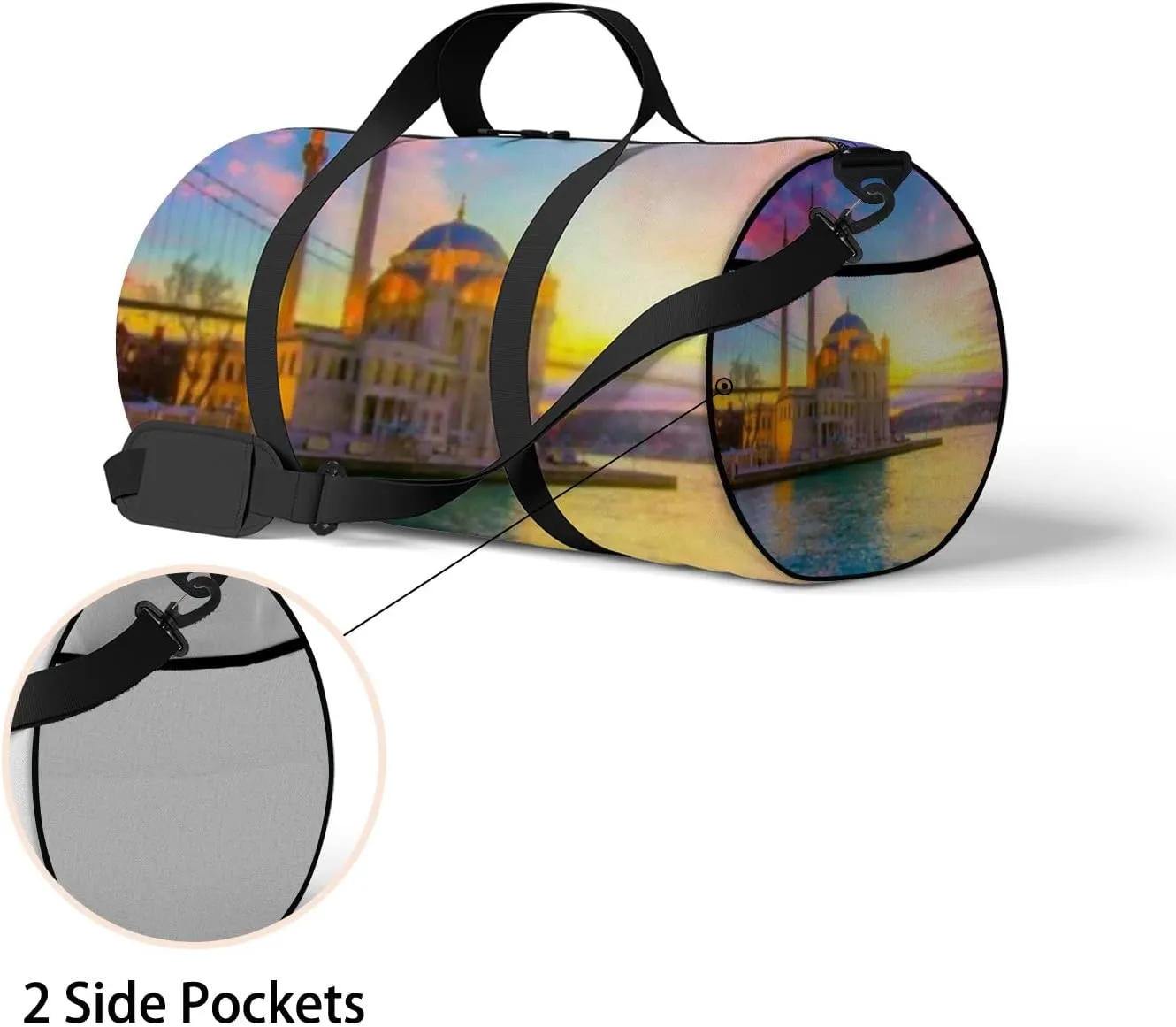 Sports Gym Bag for Women and Men Waterproof Sunrise Clouds Duffel Bag Lightweight Carryon Traveling Boarding Gripsack