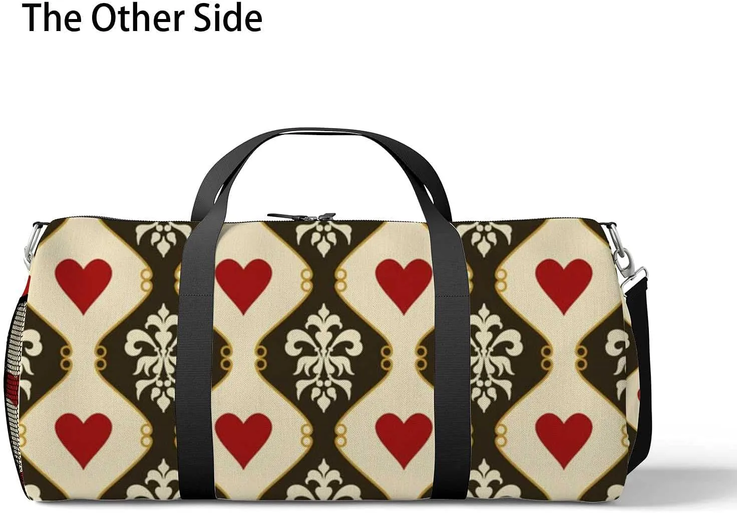 Sports Gym Bag for Women and Men Waterproof Victorian Hearts Duffel Bag Lightweight Carryon Traveling Boarding Gripsack