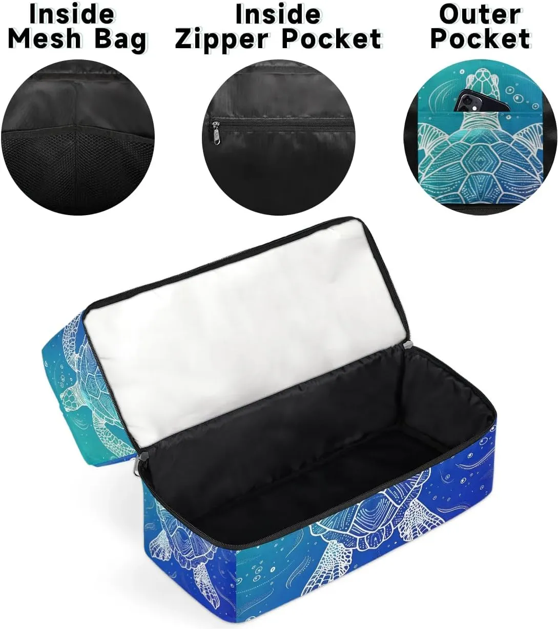 Sports Gym Bag Ocean Turtle Travel Duffel Bag Waterproof Lightweight Swim Bag Travel Tote Luggage Weekender Overnight Handbag Workout Bag with Shoes Compartment for Women Men