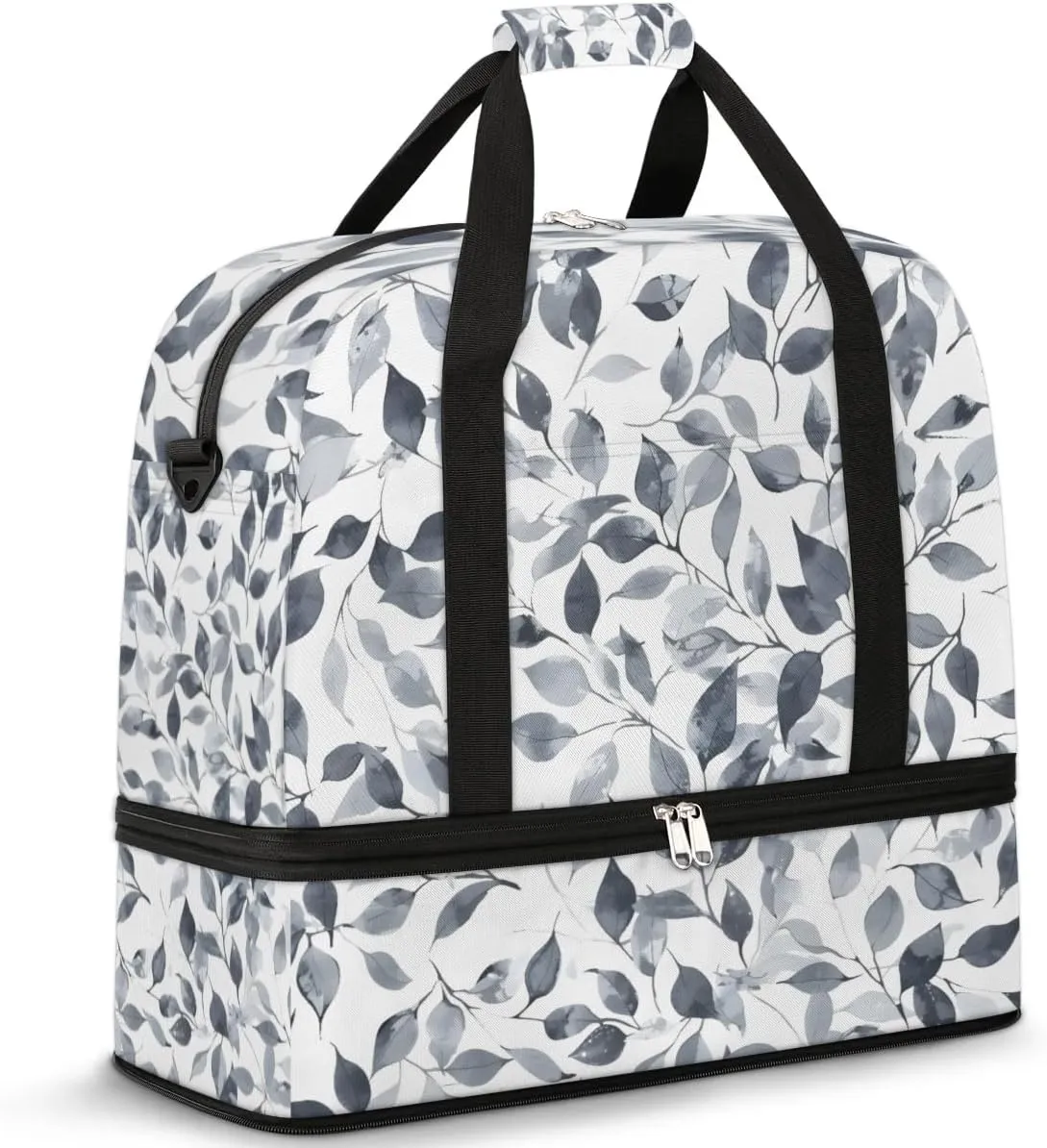 Sports Gym Bag with Wet Pocket & Shoe Compartment Personal Item Travel Bag Tote Bag for Men Women Realistic Leaves Duffle Bag for Travel Sports Fitness & Workout
