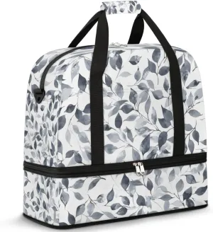 Sports Gym Bag with Wet Pocket & Shoe Compartment Personal Item Travel Bag Tote Bag for Men Women Realistic Leaves Duffle Bag for Travel Sports Fitness & Workout