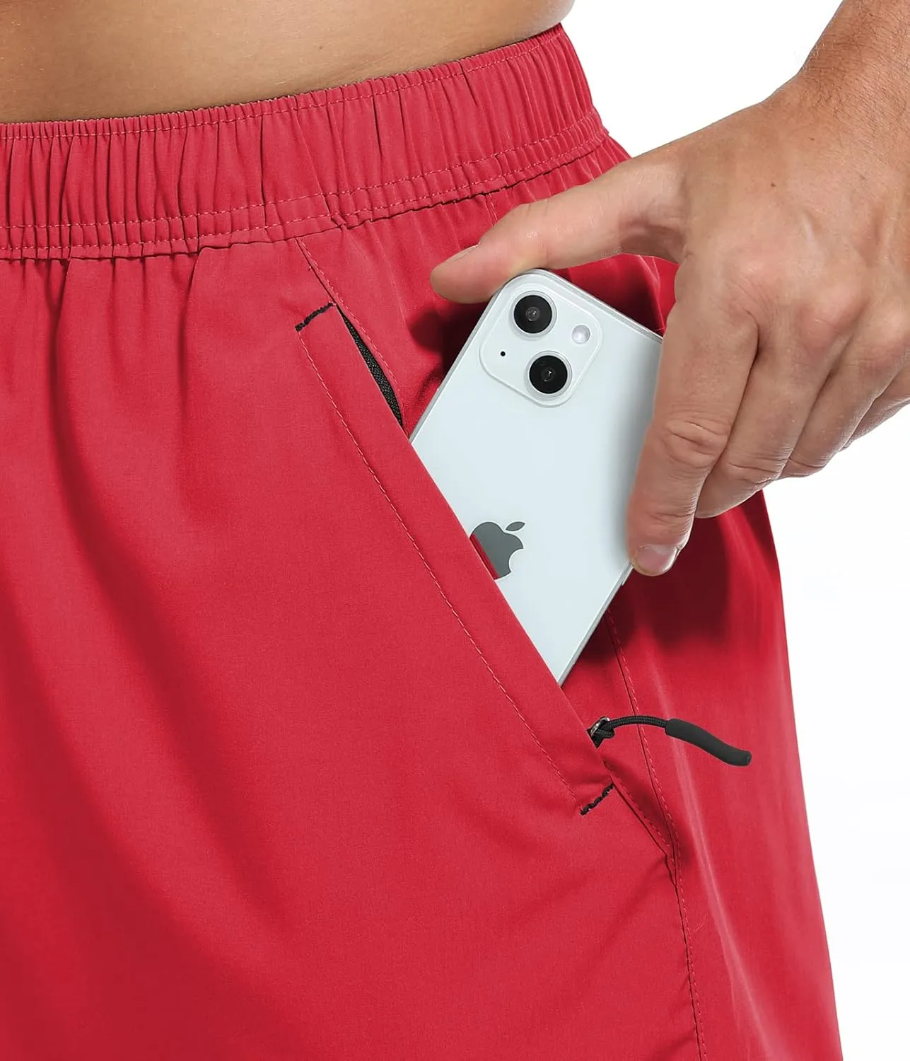 SPOSULEI Men's Athletic Hiking Shorts Water Resistant Quick-Dry Lightweight Outdoor Sweat Shorts with Zipper Pockets