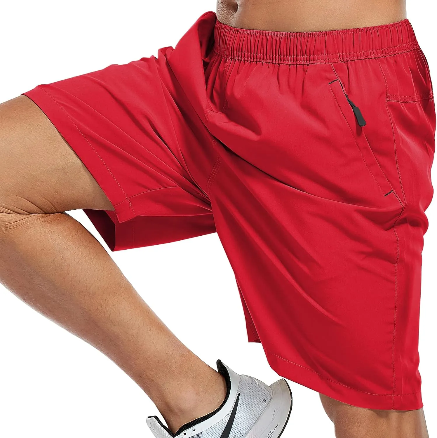 SPOSULEI Men's Athletic Hiking Shorts Water Resistant Quick-Dry Lightweight Outdoor Sweat Shorts with Zipper Pockets