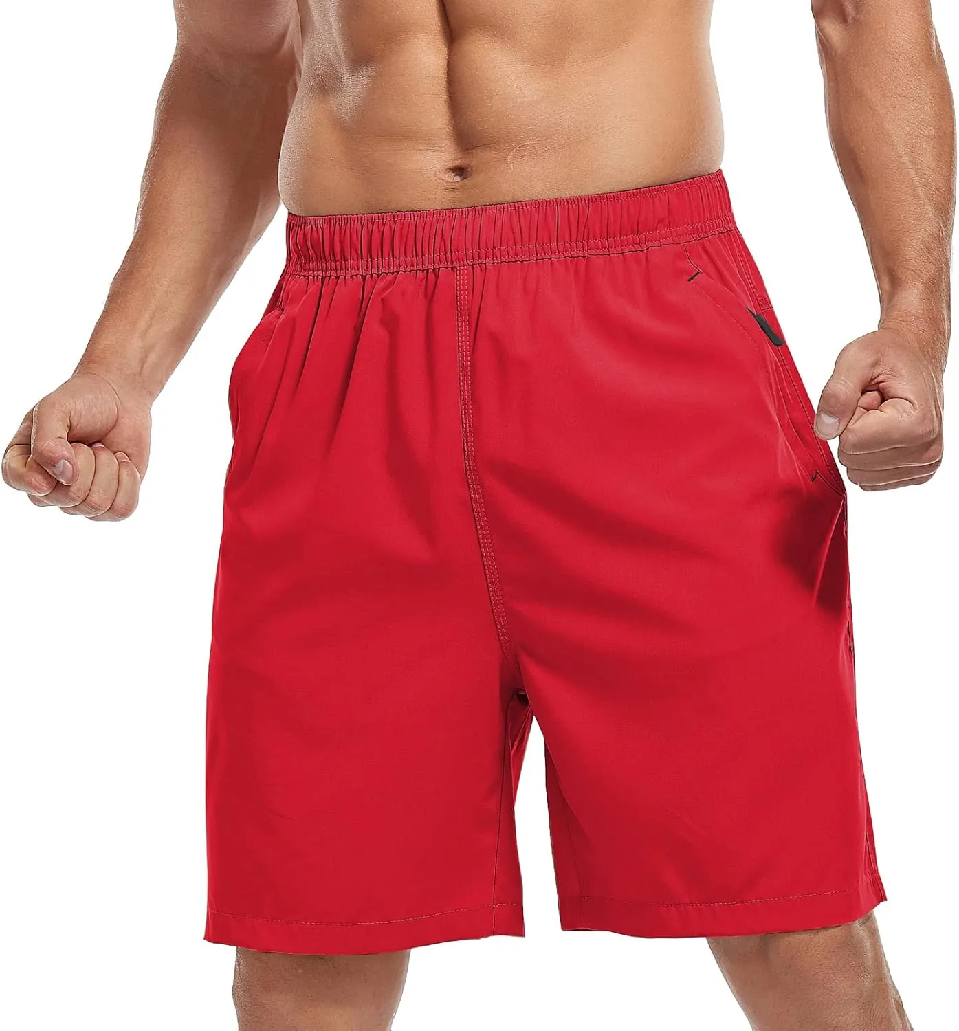 SPOSULEI Men's Athletic Hiking Shorts Water Resistant Quick-Dry Lightweight Outdoor Sweat Shorts with Zipper Pockets