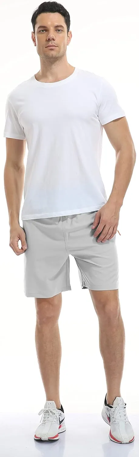 SPOSULEI Men's Athletic Hiking Shorts Water Resistant Quick-Dry Lightweight Outdoor Sweat Shorts with Zipper Pockets