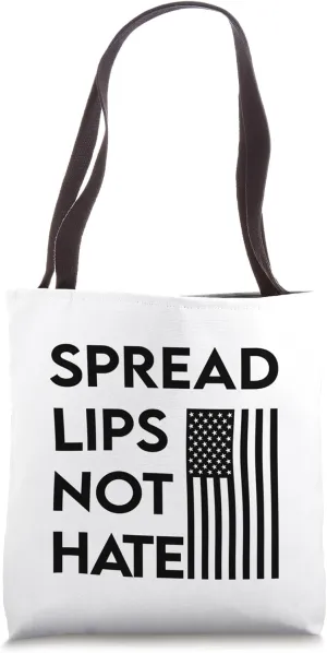 Spread Lips Not Hate Funny Gym Fitness and Workout Tote Bag