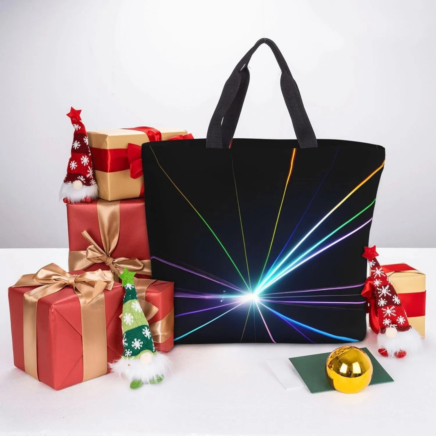 SSIMOO Llama In A Scarf Trendy Fashion Shopping Bags,Zippered Convenience Bag,Shopping Tote And Shoulder Bag