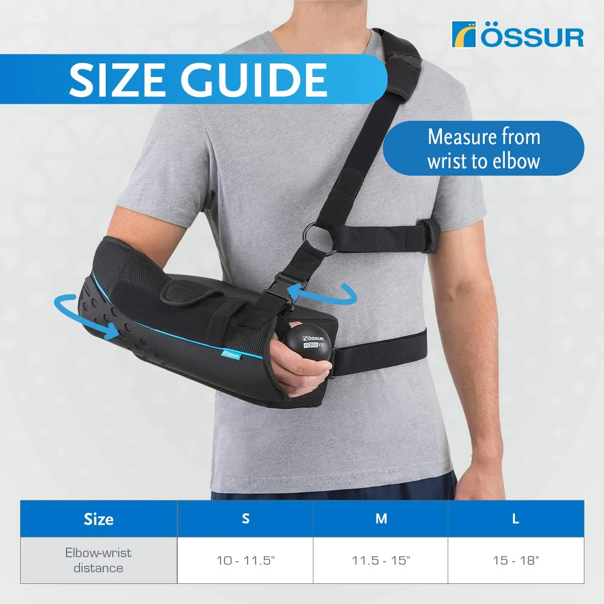 Össur Formfit Shoulder Brace Sling Only - Adjustable Support for Injury Recovery, Rotator Cuff, Labrum Tear, & Pain Relief - Orthopedic Solution for Men & Women - Shoulder Stabilizer - Regular