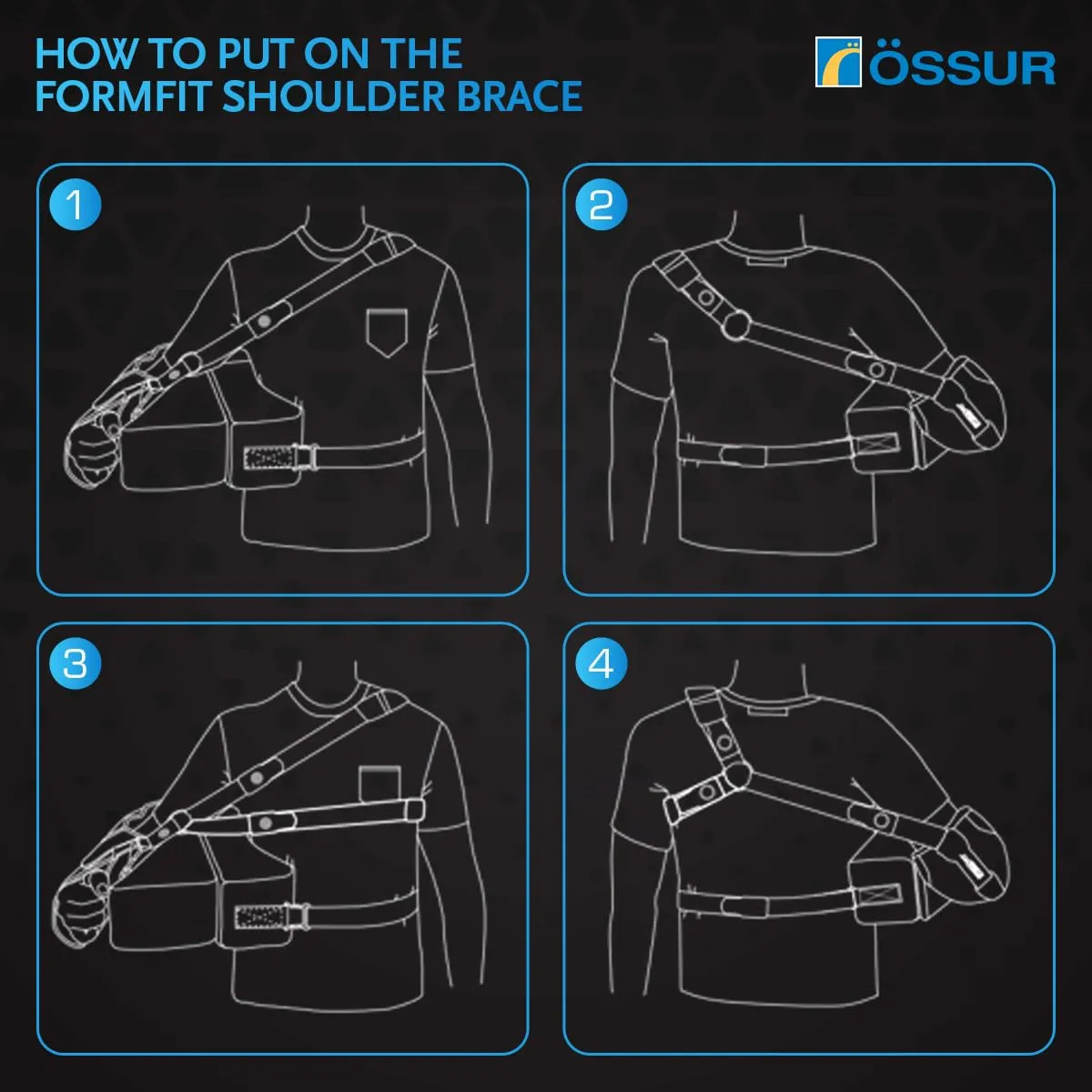 Össur Formfit Shoulder Brace Sling Only - Adjustable Support for Injury Recovery, Rotator Cuff, Labrum Tear, & Pain Relief - Orthopedic Solution for Men & Women - Shoulder Stabilizer - Regular