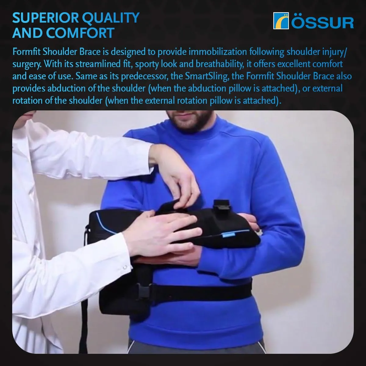 Össur Formfit Shoulder Brace Sling Only - Adjustable Support for Injury Recovery, Rotator Cuff, Labrum Tear, & Pain Relief - Orthopedic Solution for Men & Women - Shoulder Stabilizer - Regular