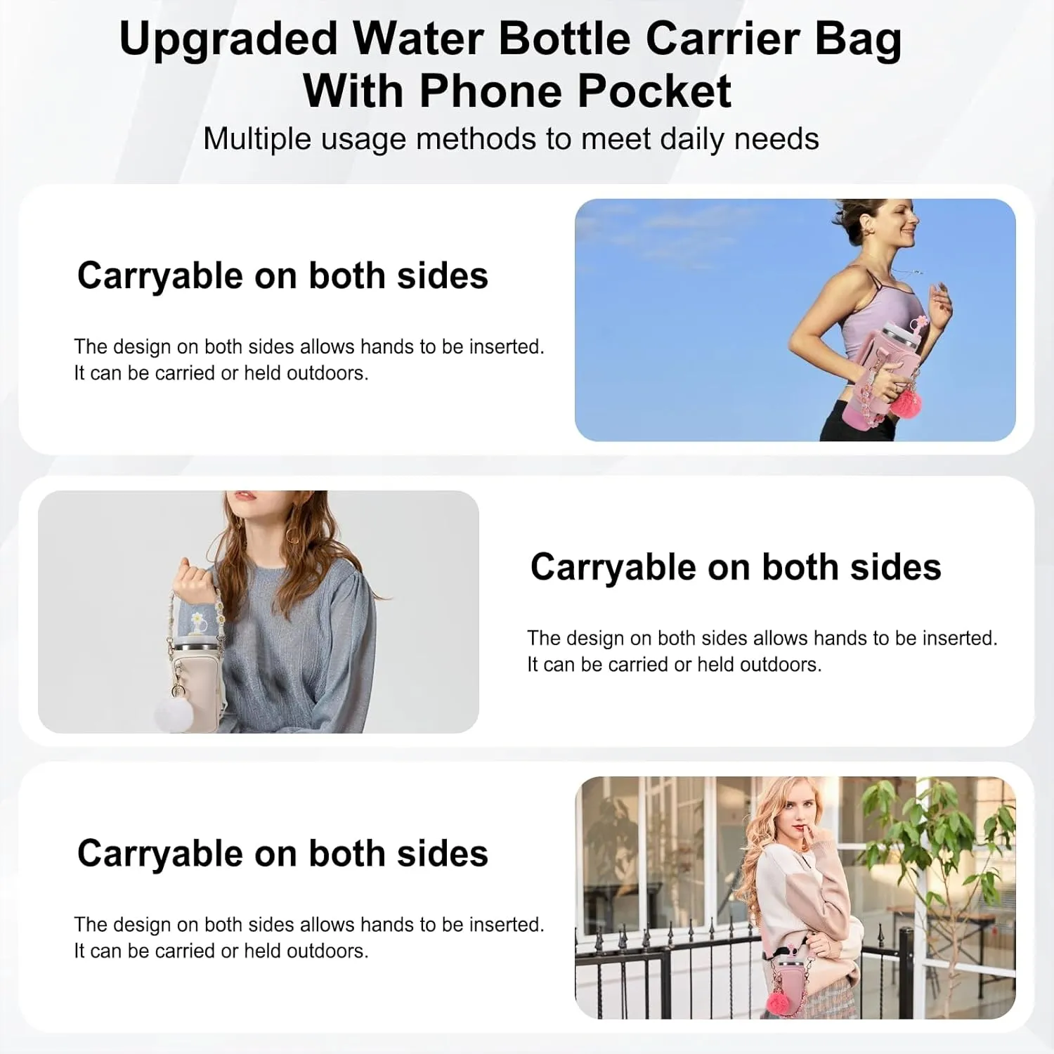 Stanley Cup Accessories Set Including Water Bottle Carrier Bag,Water Bottle Holder with Strap,Straw Cover,Stanley Charms,Silicone Boot for Stanley 40oz 30oz Tumbler