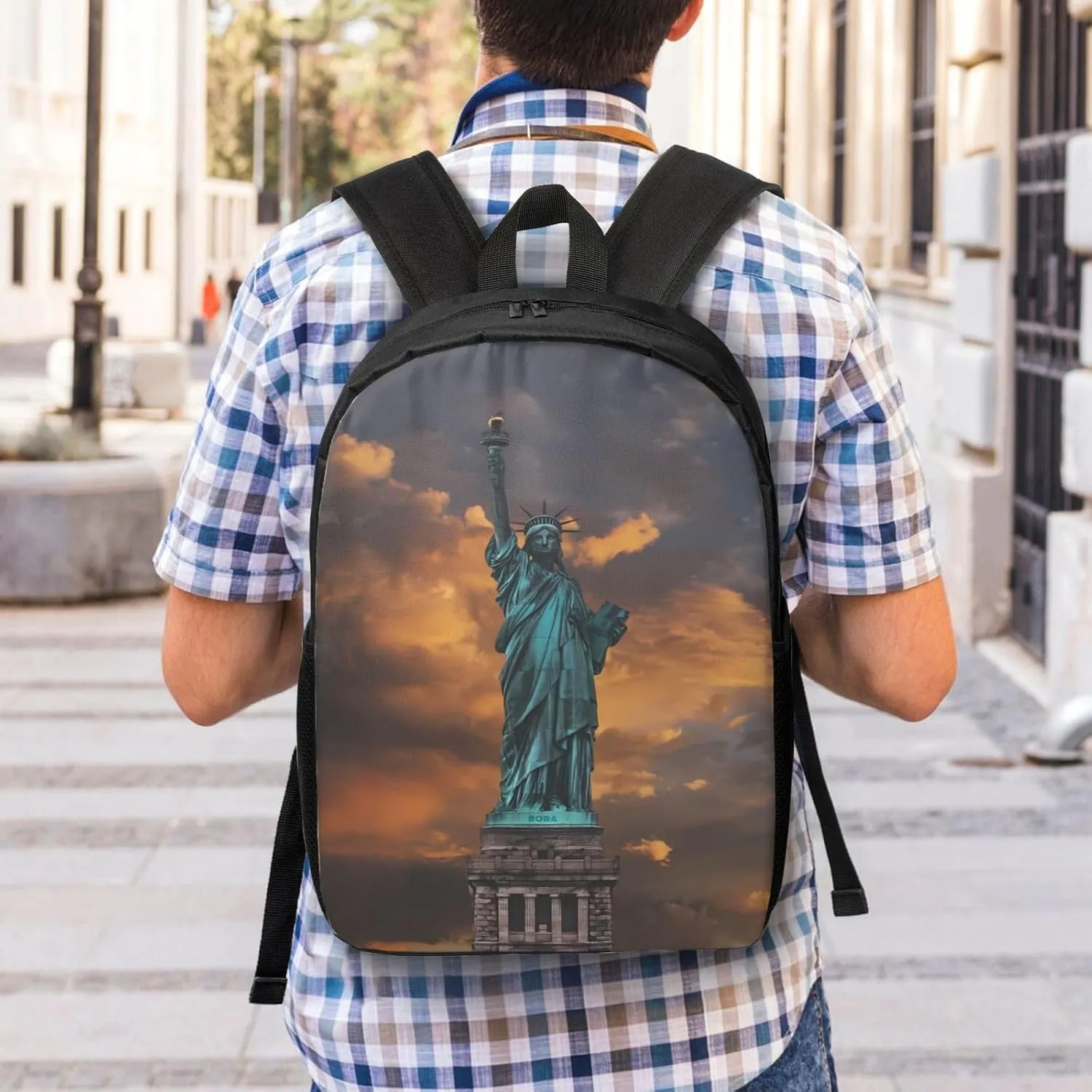 Statue Of Libertys Backpack, 17 Inch Travel Business Laptop Backpack For Women Men