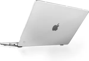 STM Studio Case for MacBook Pro 16-Inch M1 2021, M2 2023, M3 2023 A2141, A2485, A2780, Lightweight Clear Plastic Hard Shell with Raised Textured Feet to Prevent Sliding - Clear