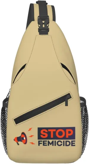 Stop Femicide Crossbody Bags For Women Men Chest Backpack Gym Shoulder Bag Travel Outdoor Sports Casual Crossbody Bags
