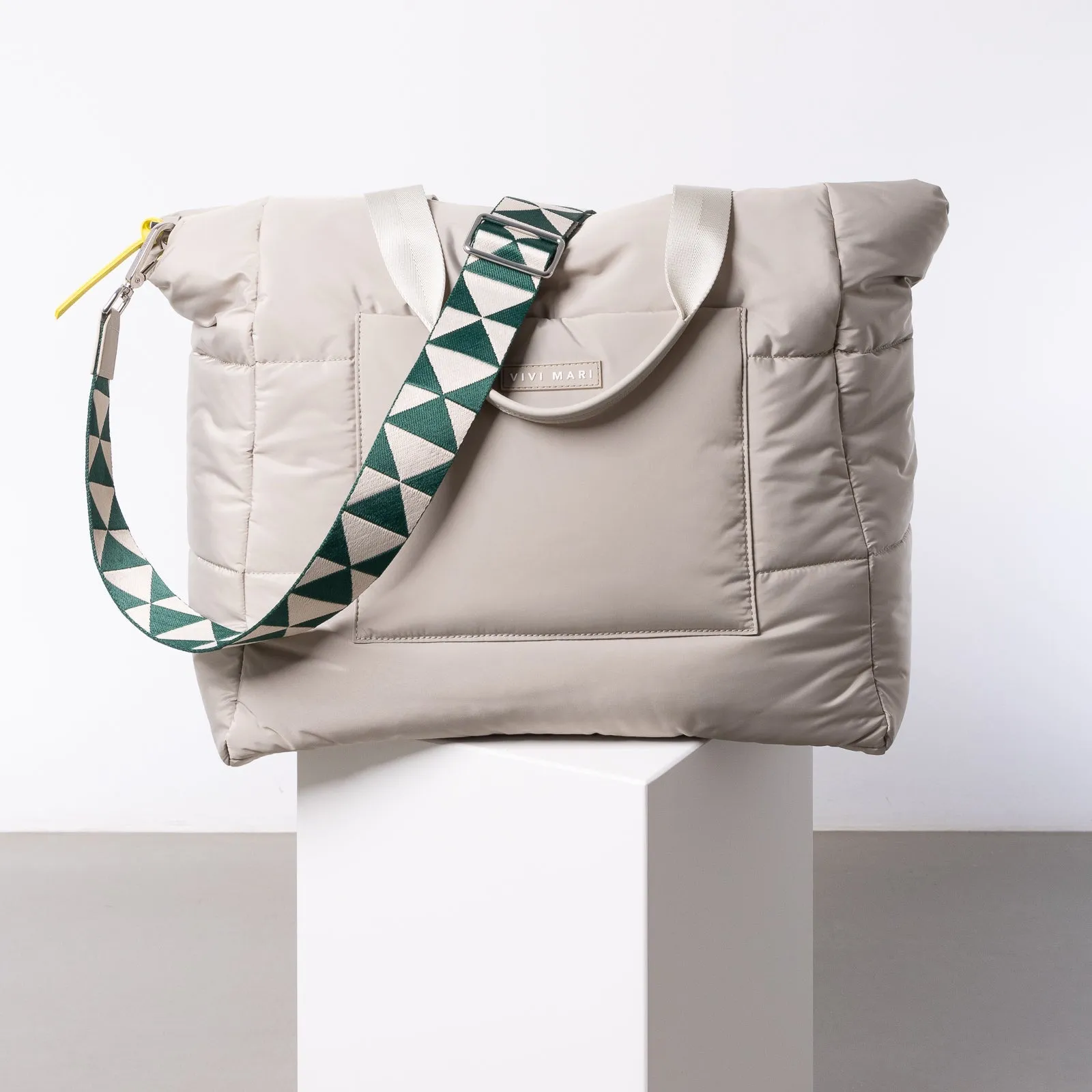 strap triangles green/sand - stone