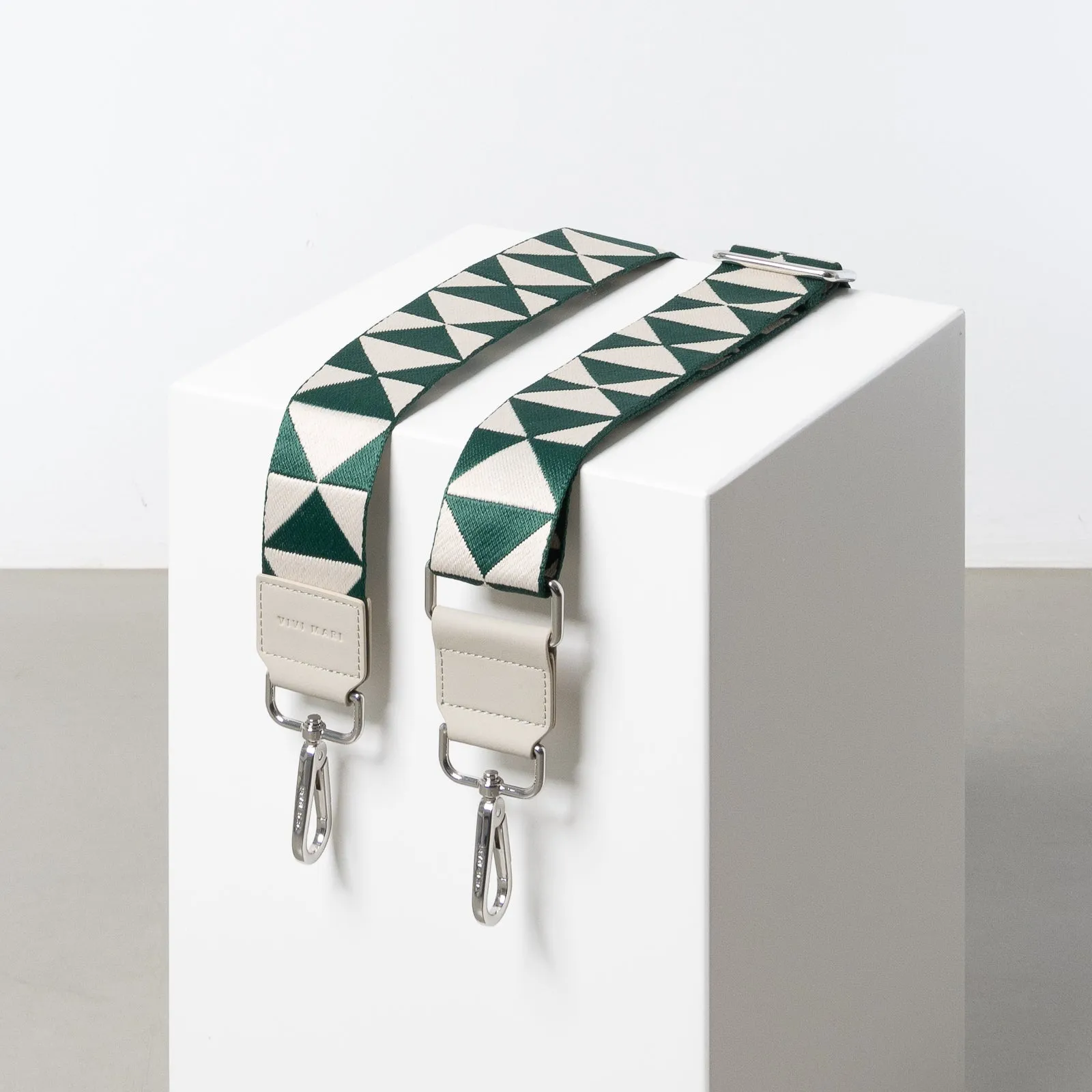 strap triangles green/sand - stone