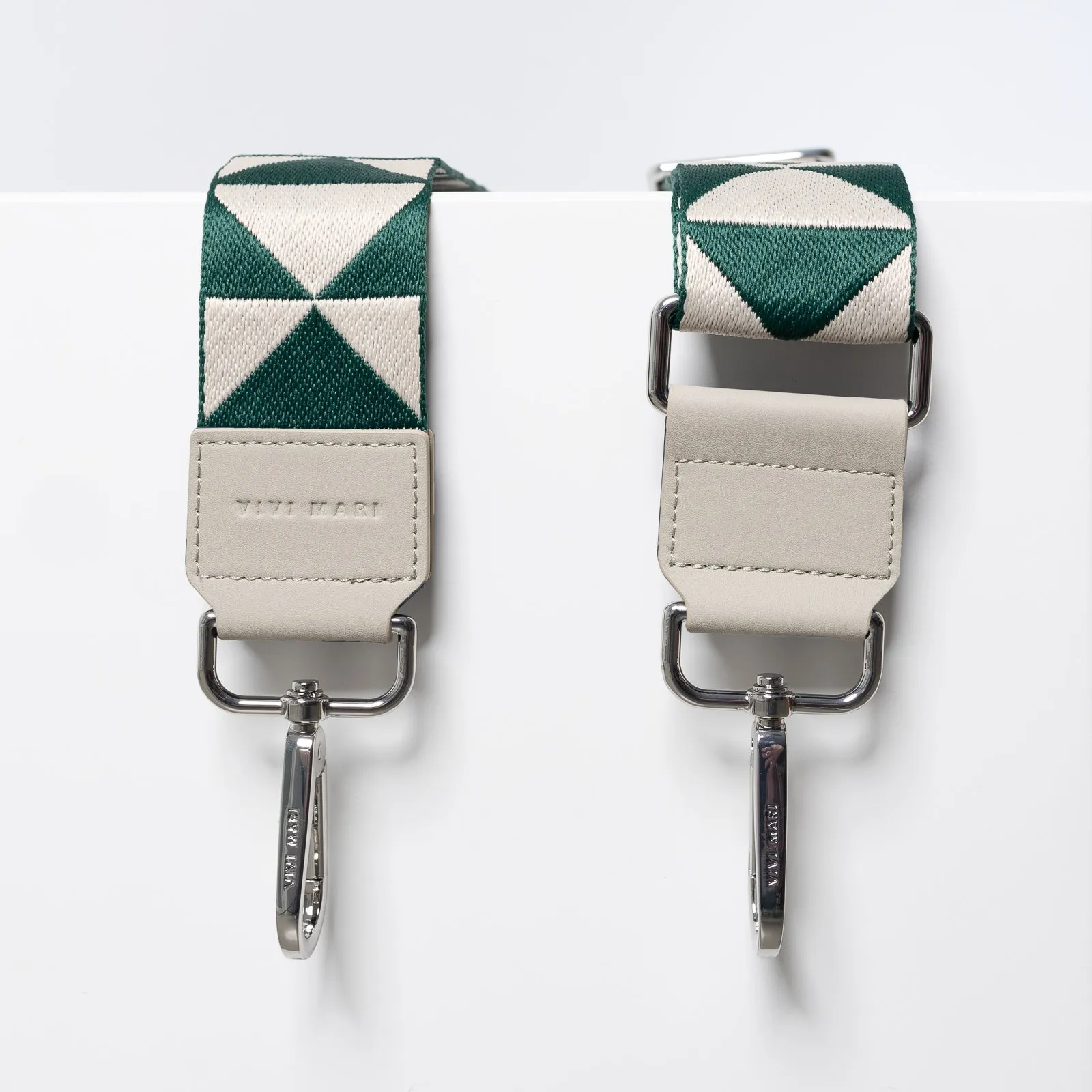 strap triangles green/sand - stone