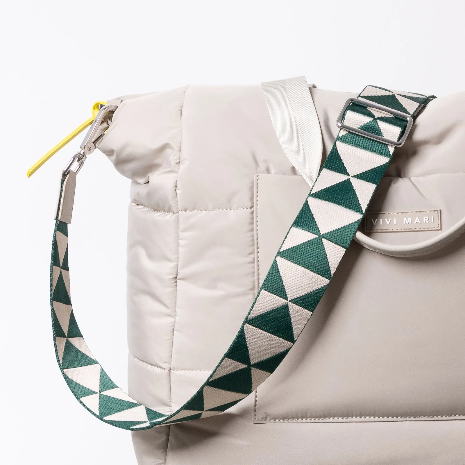 strap triangles green/sand - stone