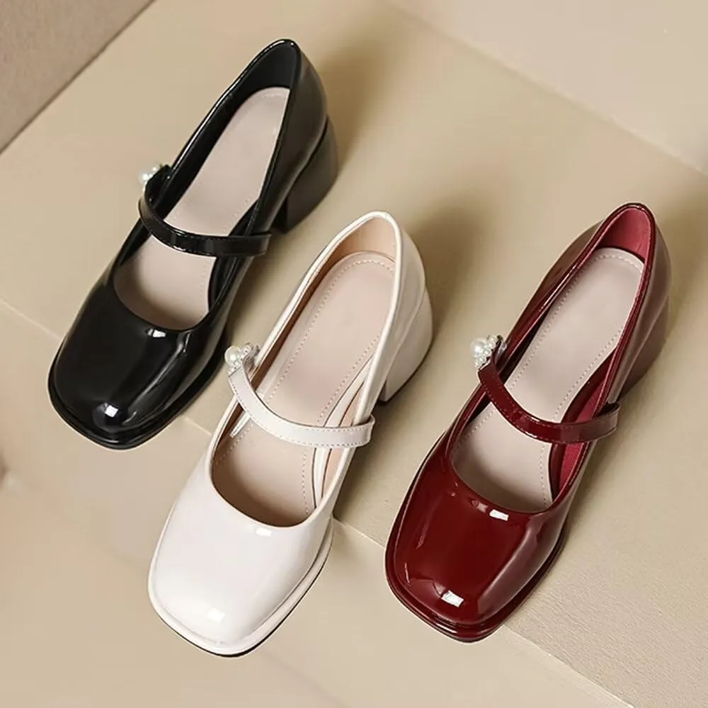 Stunner Women's Chunky Low Block Heel Dress Shoes Mary Janes Heels for Women Comfortable Closed Toe Work Pumps