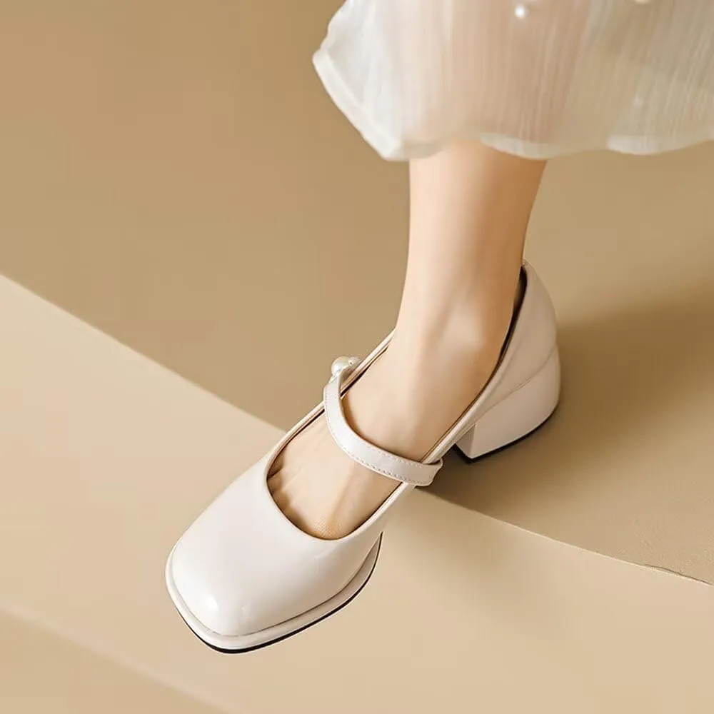 Stunner Women's Chunky Low Block Heel Dress Shoes Mary Janes Heels for Women Comfortable Closed Toe Work Pumps