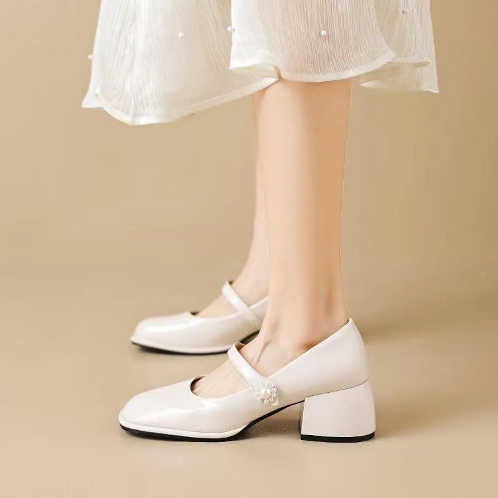 Stunner Women's Chunky Low Block Heel Dress Shoes Mary Janes Heels for Women Comfortable Closed Toe Work Pumps