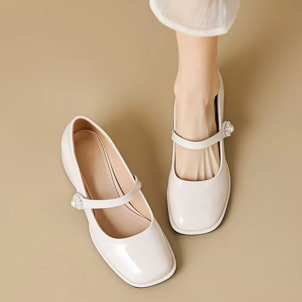 Stunner Women's Chunky Low Block Heel Dress Shoes Mary Janes Heels for Women Comfortable Closed Toe Work Pumps