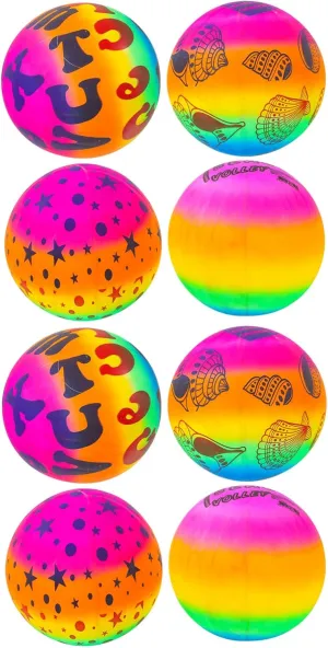 SUPVOX Giant Inflatable Ball Toys for Boys and Girls 8 Pack Large Beach Balls Safe PVC Material Easy to Inflate/Deflate for Storage