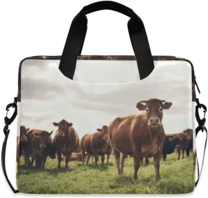 susiyo A Herd Of Cows on A Farm Laptop Bag 15.6 Inch Laptop Bag with Shoulder Strap Briefcase for Work College Back to School