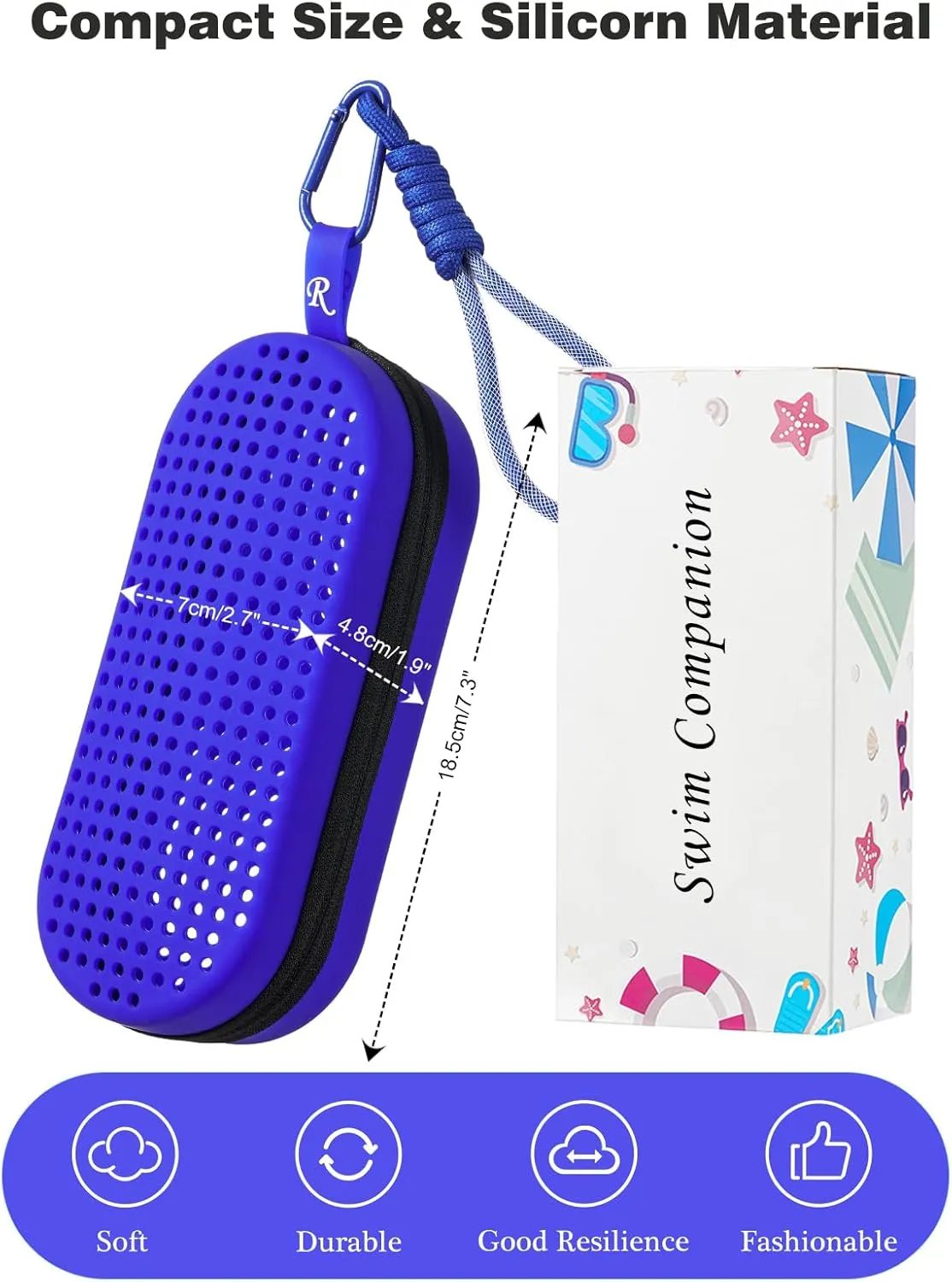 Swim Goggle Case For Swimming Goggles, Protective Cases for Goggles with Clip