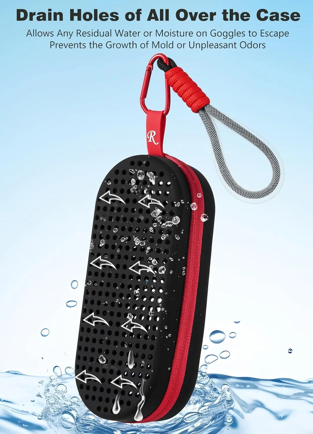 Swim Goggle Case For Swimming Goggles, Protective Cases for Goggles with Clip
