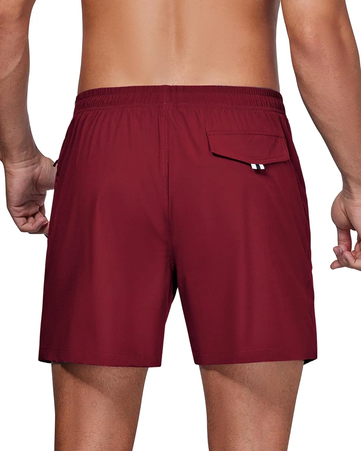 Swim Trunks Mens 5 Inch Inseam Compression Liner Short Men Bathing Suit Lined Swimming Shorts Men's Swim Suits