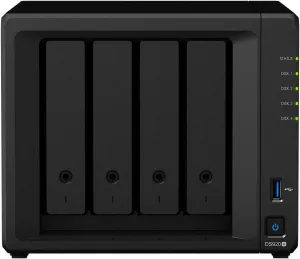 Synology DiskStation DS920  NAS Server for Business with Celeron J4125 Quad-Core CPU, 8GB DDR4 Memory, 16TB HDD, DSM Operating System
