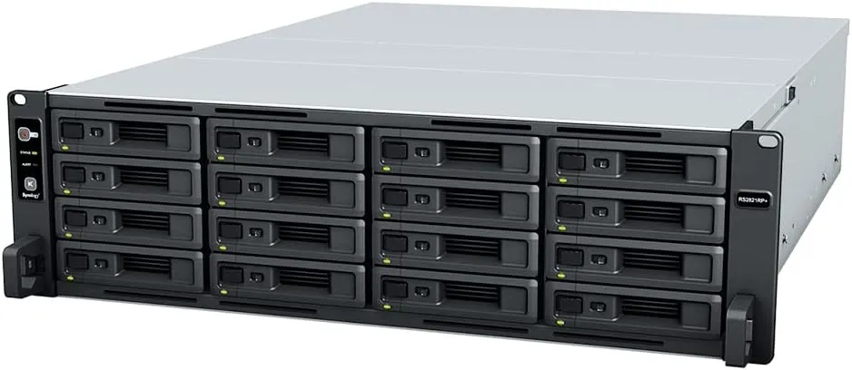 Synology RackStation RS2821RP  NAS Server with Ryzen 2.2GHz CPU, 32GB Memory, 64TB HDD Storage, 4 x 1GbE LAN Ports, Redundant Power, DSM Operating System Bundle with Rail-kit