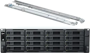 Synology RackStation RS2821RP  NAS Server with Ryzen 2.2GHz CPU, 32GB Memory, 64TB HDD Storage, 4 x 1GbE LAN Ports, Redundant Power, DSM Operating System Bundle with Rail-kit