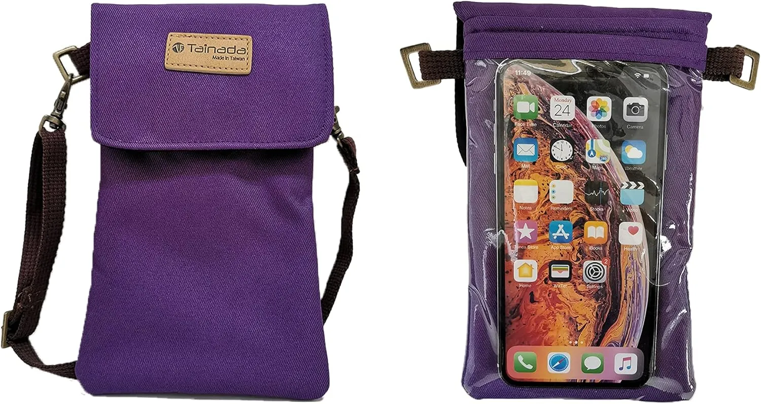 Tainada Crossbody Travel Phone Bag for Women, Small Shoulder Smartphone Touchscreen Wallet Purse Clutch Pouch w/Detachable Strap for iPhone 16/15 Pro Max; Samsung S24 , A54; Google Pixel 9 (Purple)