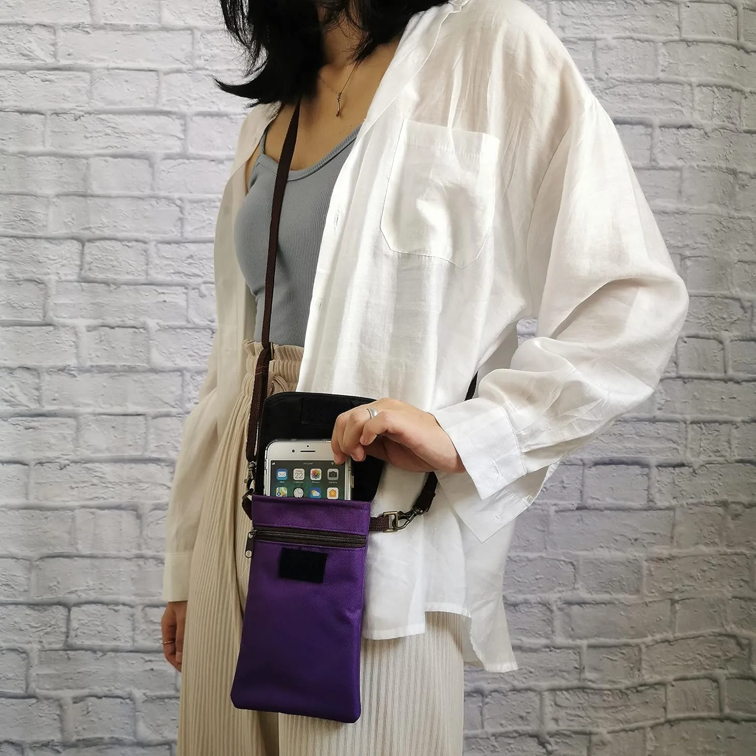 Tainada Crossbody Travel Phone Bag for Women, Small Shoulder Smartphone Touchscreen Wallet Purse Clutch Pouch w/Detachable Strap for iPhone 16/15 Pro Max; Samsung S24 , A54; Google Pixel 9 (Purple)