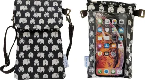 Tainada Crossbody Travel Phone Bag for Women, Small Shoulder Smartphone Touchscreen Wallet Purse Clutch Pouch w/Detachable Strap for iPhone 16/15 Pro Max; Samsung S24 , A54(Hippo Pattern Black)