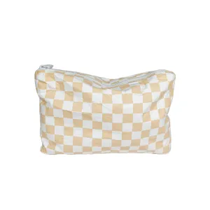 Tan Checkered Medium Splash Proof Pouch
