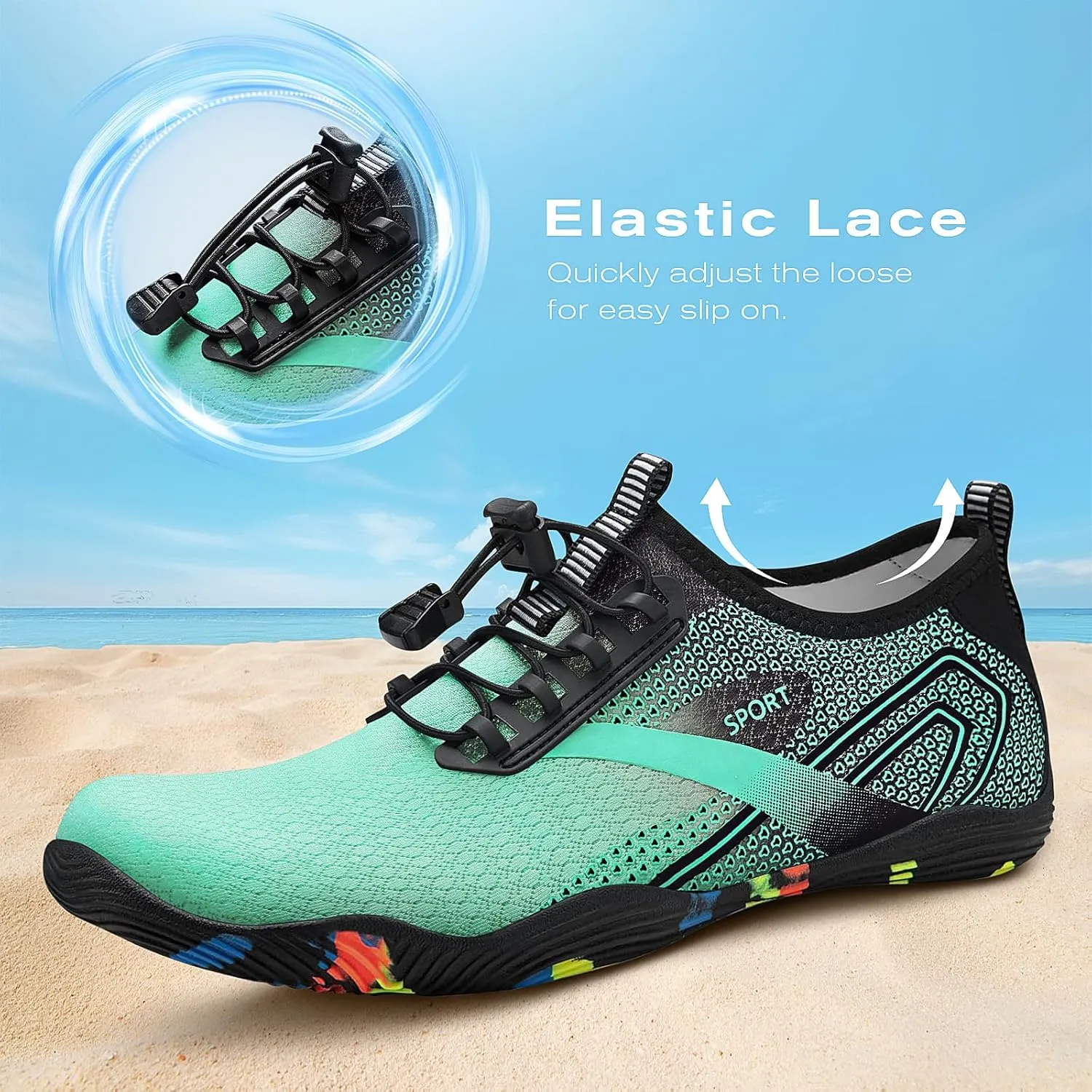Tanamo Water Shoes for Women Men Quick Dry Swim Beach Barefoot River Aqua Shoes for Hiking Boating Camping Grounding Surfing