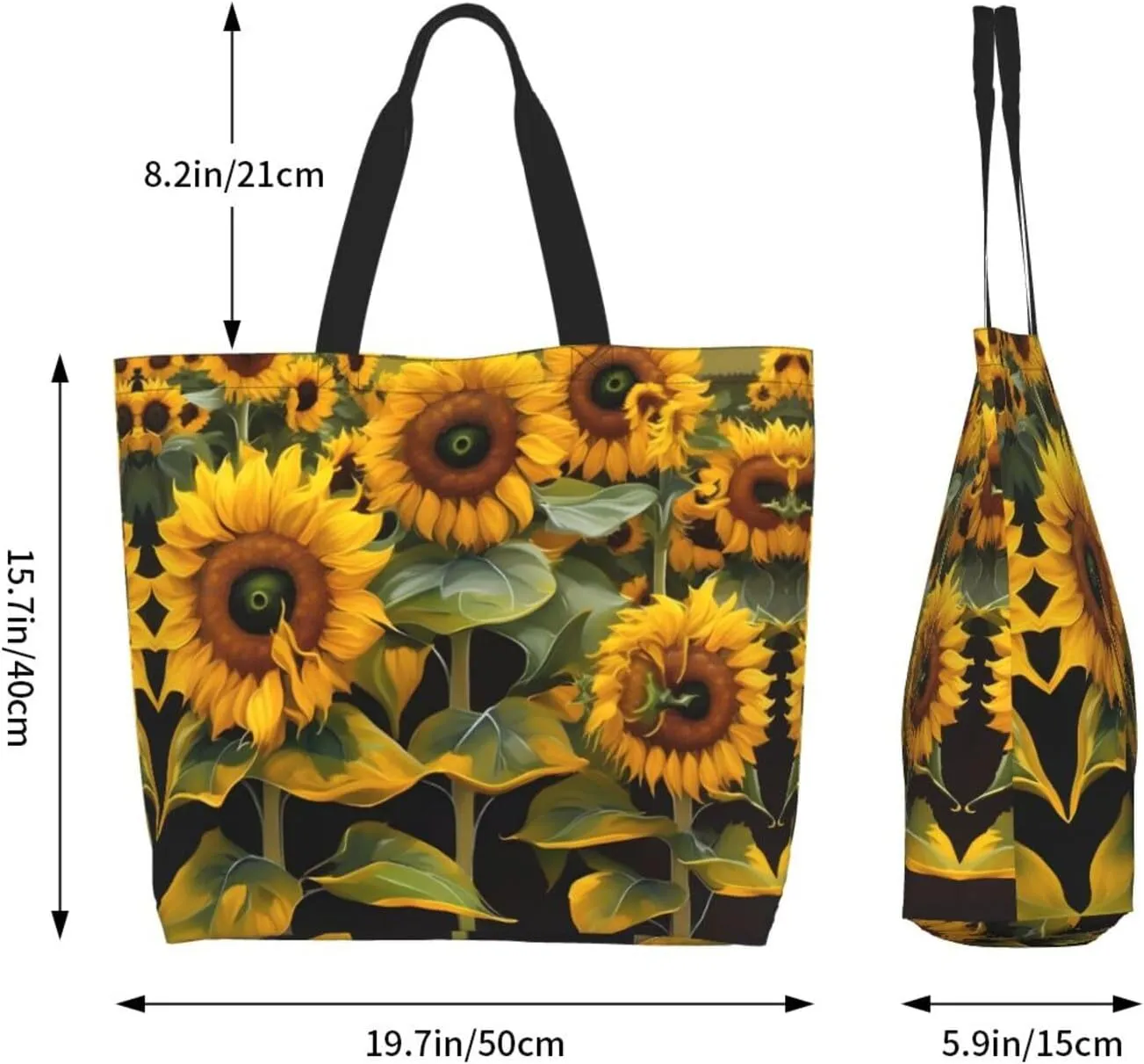 Tea Cups With Roses Romantic Shabby Women Tote Bag,Casual Tote'S Handbag Big Capacity Shoulder Bag Crossbody Bag