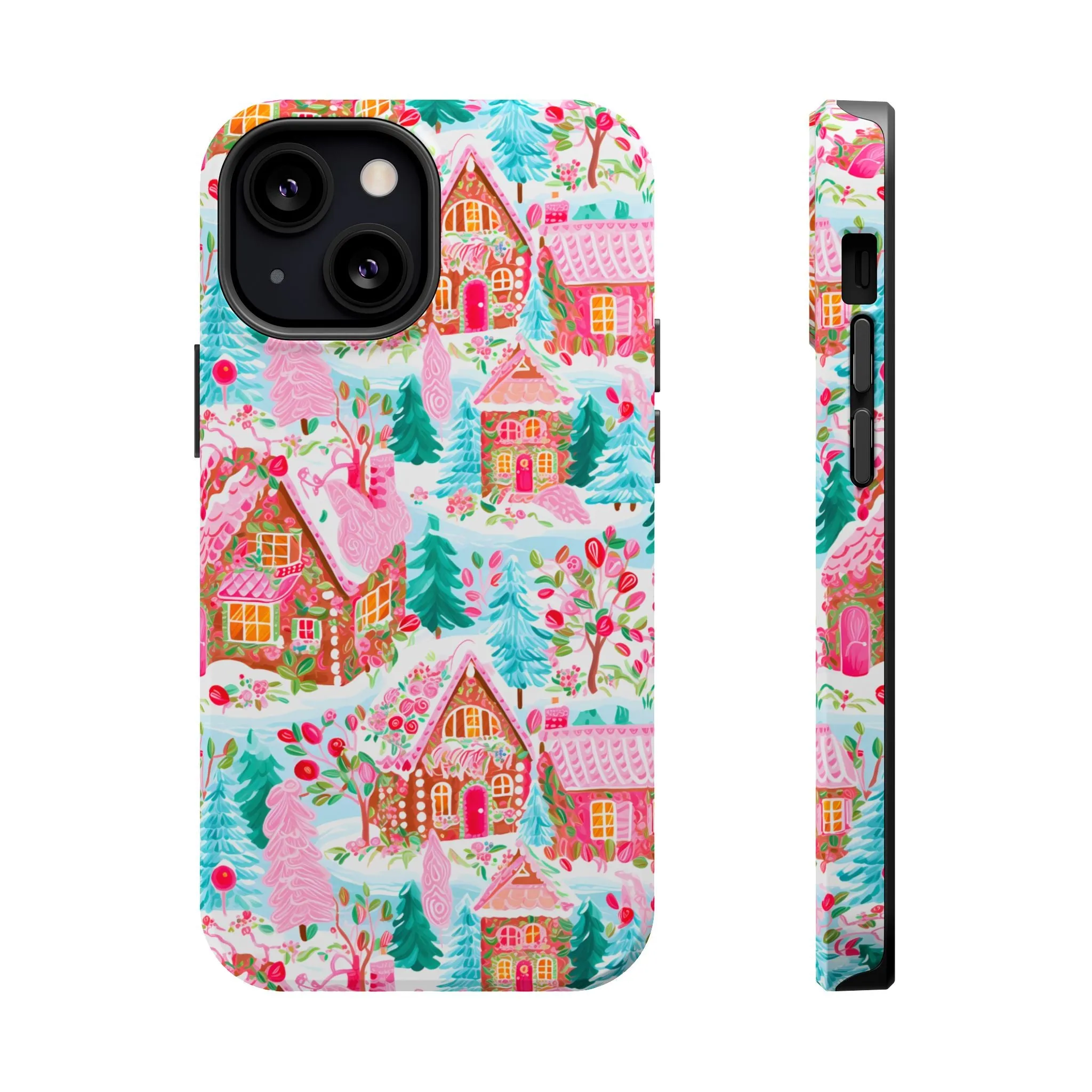 Teal Preppy Christmas Village Magsafe Phone case